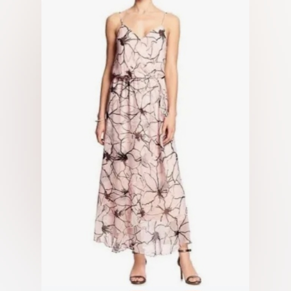 Banana Republic Cream and Black Floral Maxi Dress Sz 8 Formal/Wedding